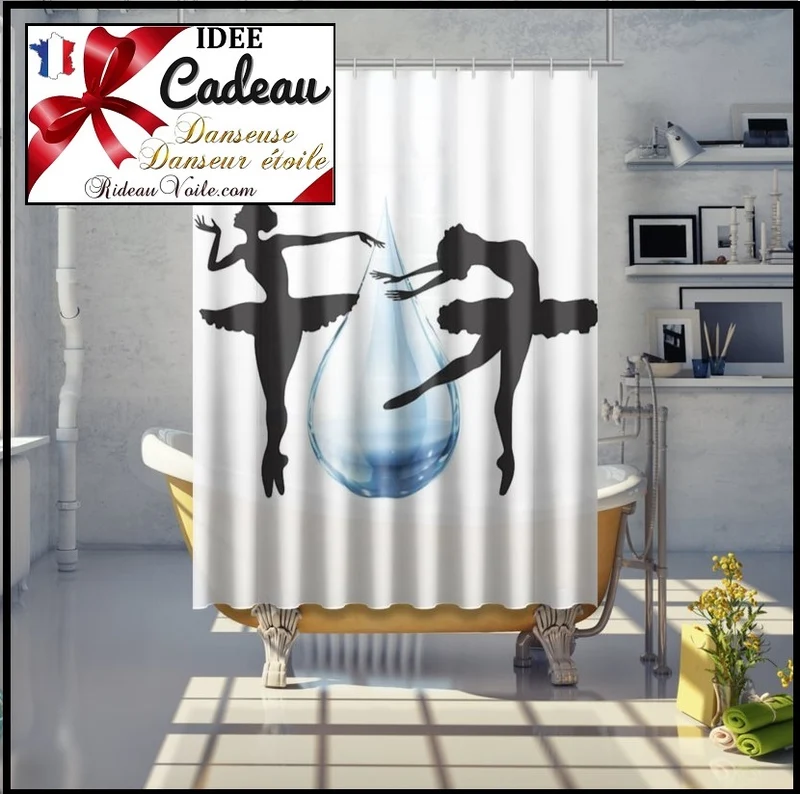 Accessoires Luxe tissu Rideau de douche imprimé sur mesure 140 x 200 cm personnalisé