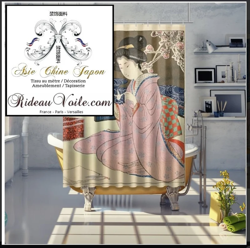 Accessoires Luxe tissu Rideau de douche imprimé sur mesure 140 x 200 cm personnalisé