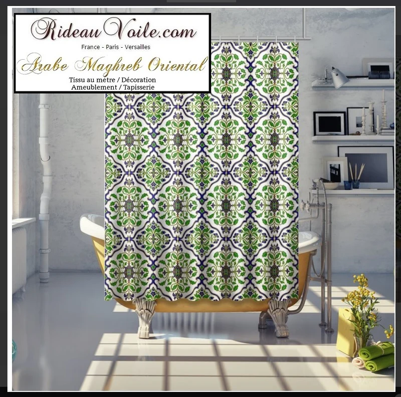 Accessoires Luxe tissu Rideau de douche imprimé sur mesure 140 x 200 cm personnalisé