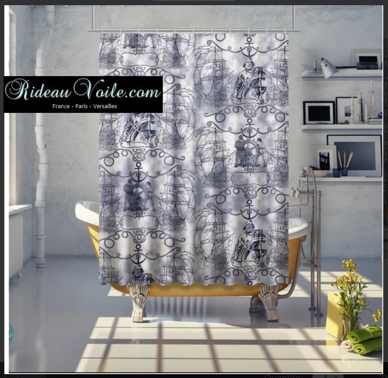 Rideau de douche bain photo imprimé luxe intérieur imperméable 130 x 200 cm Paris