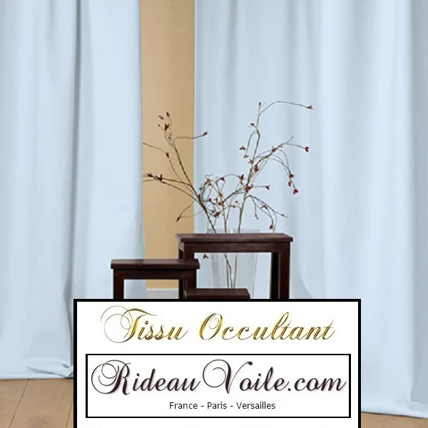 Tissu occultant Tissu obscurcissant au mètre rideau bleu clair uni
