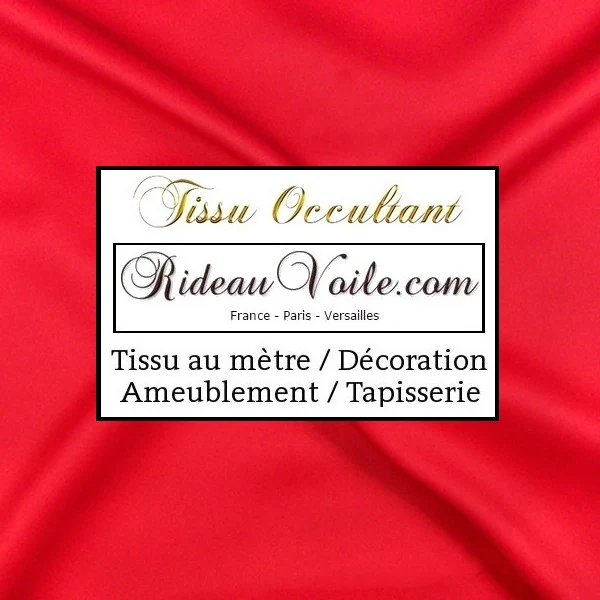 Tissu boutique décoration occultant obscurcissant au mètre rideau rouge