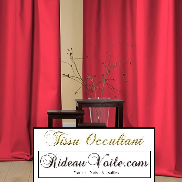 Tissu décoration occultant obscurcissant au mètre rideau rouge