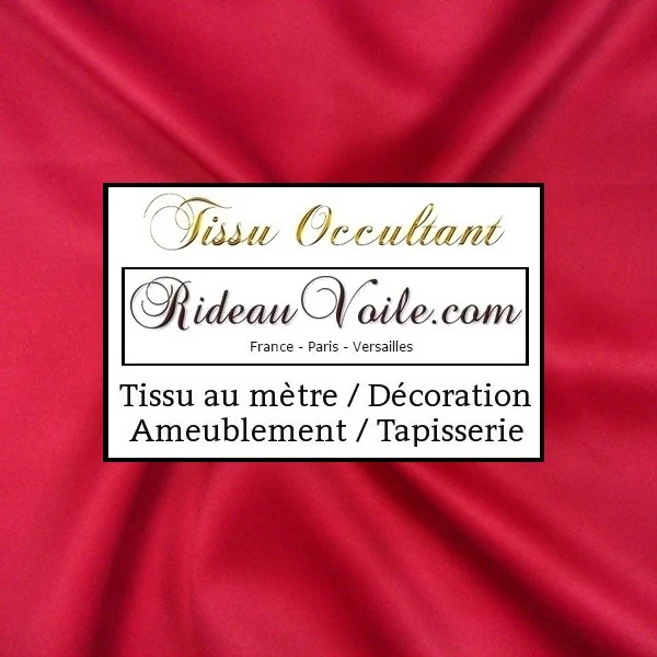 Tissu décoration occultant obscurcissant au mètre rideau rouge