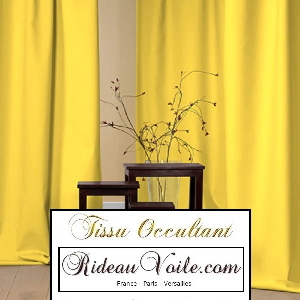 Tissu d'ameublement occultant obscurcissant jaune au mètre rideau