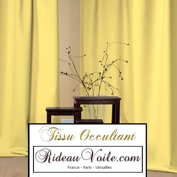 Tissu d'ameublement occultant obscurcissant jaune au mètre rideau