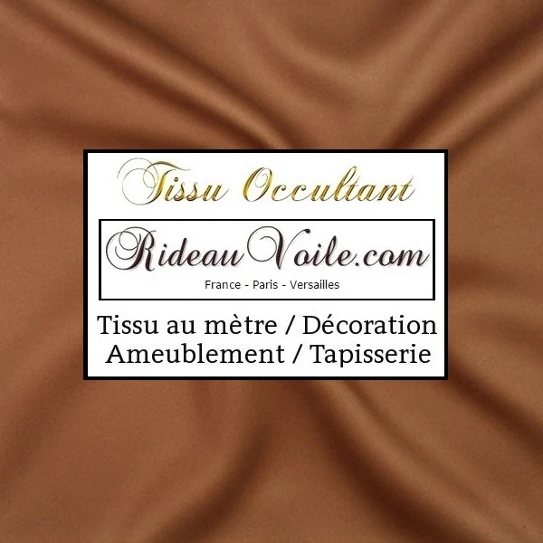 Tissu d'ameublement occultant marron au mètre rideau