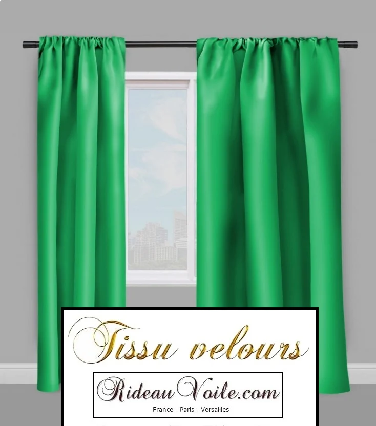 Tissu velours vert au mètre décoration rideau tapisserie fauteuil siège