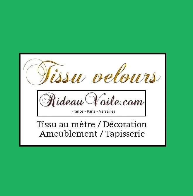 Tissu velours vert au mètre décoration rideau tapisserie fauteuil siège