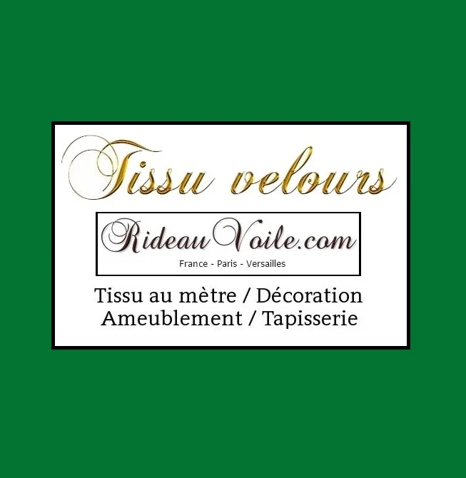 Boutique tissu velours vert au mètre décoration rideau tapisserie fauteuil siège