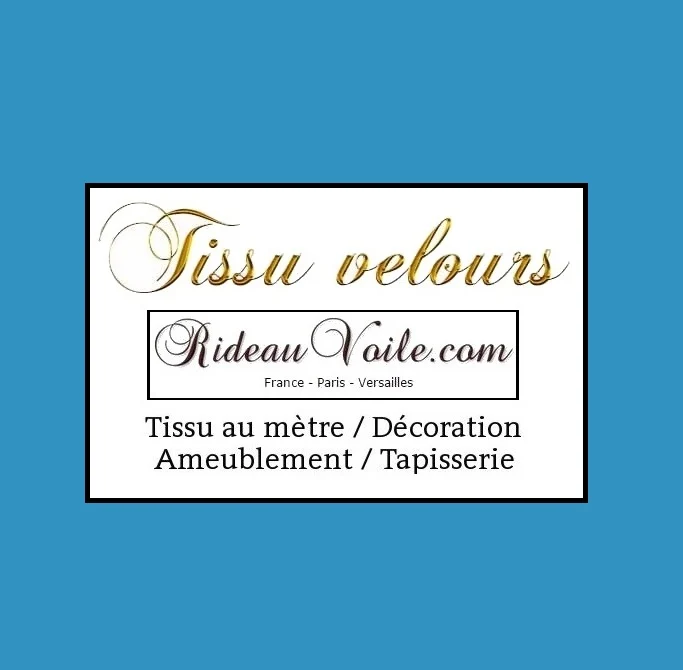 Boutique Tissu velours bleu turquoise au mètre déco rideau tapisserie fauteuil siège