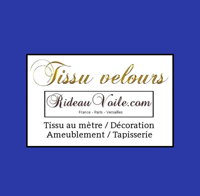 Tissu ameublement velours bleu roi au mètre décoration rideau tapisserie fauteuil siège