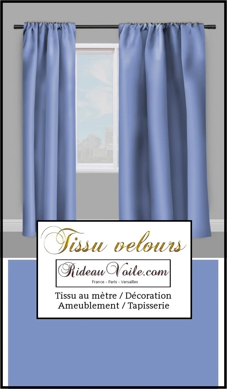 Tissus ameublement velours bleu au mètre rideau tapisserie fauteuil canapé siège
