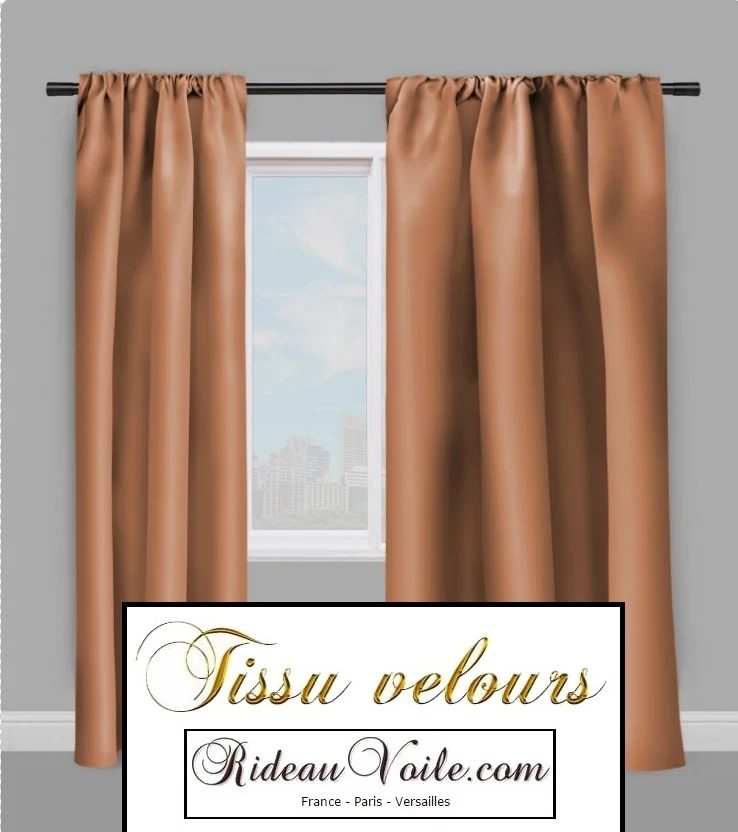 Boutique tissu ameublement velours Marron au mètre rideau store tapisserie siège