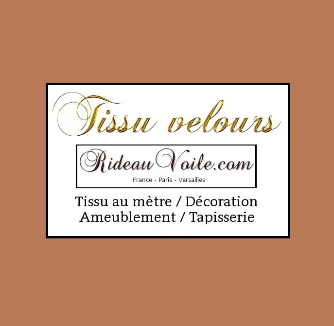 Boutique tissu ameublement velours Marron au mètre rideau store tapisserie siège