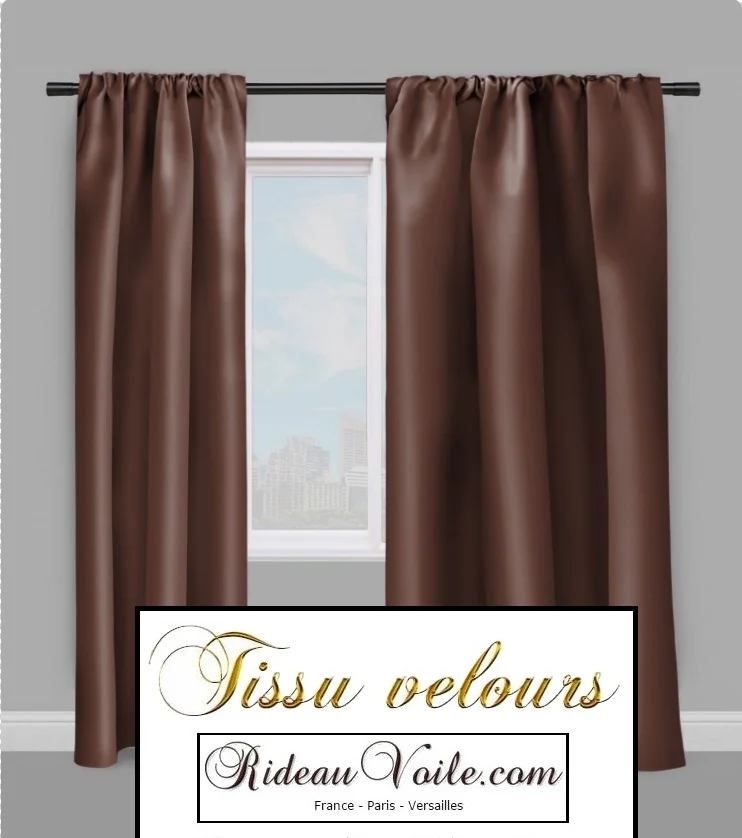 Boutique Tissu ameublement velours Marron au mètre rideau store tapisserie siège