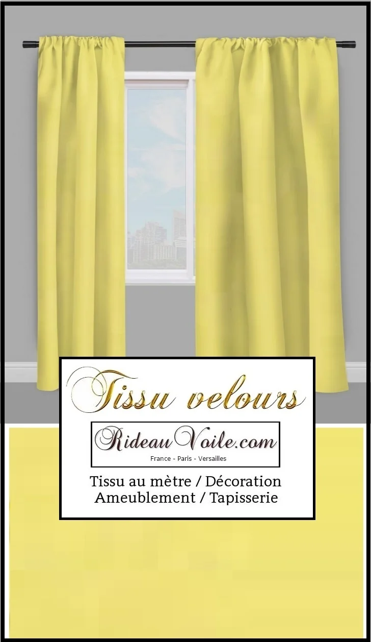 Boutique tissu ameublement velours jaune au mètre rideau tapisserie siège