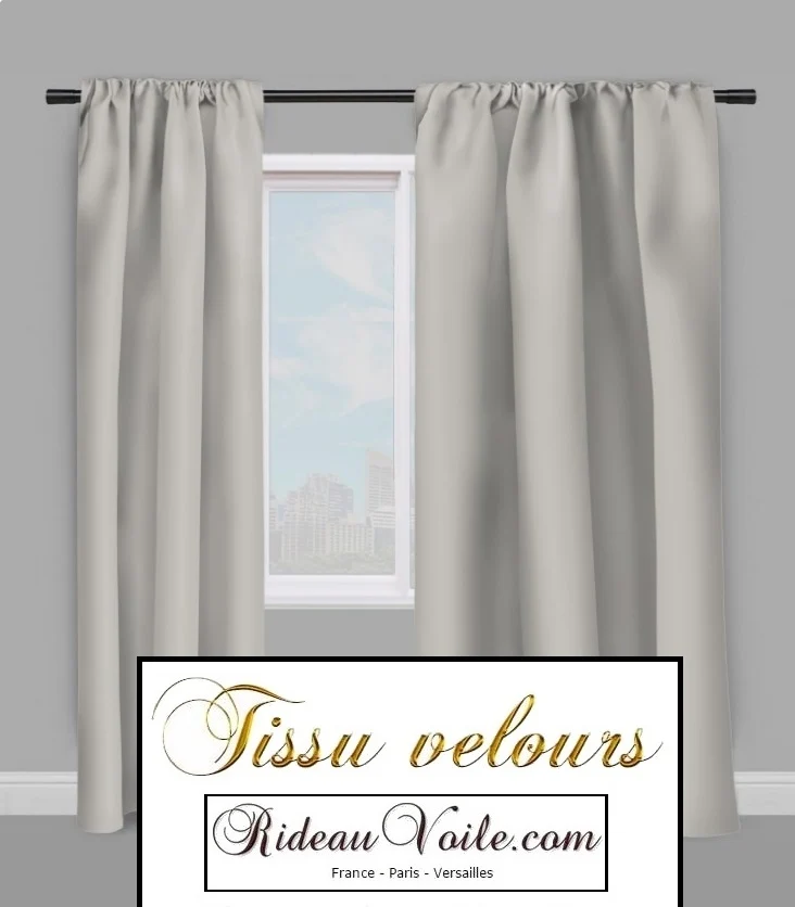 Tissu velours gris clair au mètre décoration rideau coussin tapisserie siège canapé