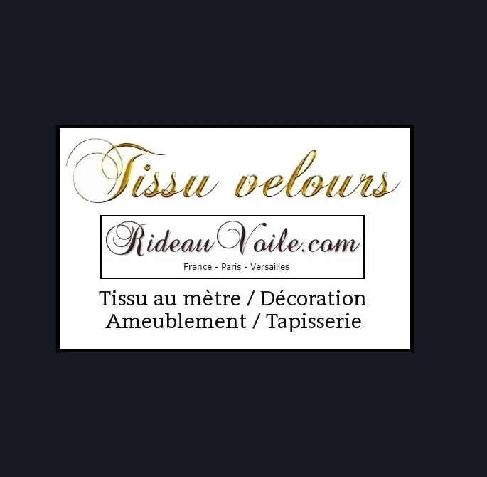 Tissu d'ameublement velours bleu marine mètre confection rideau coussin canapé