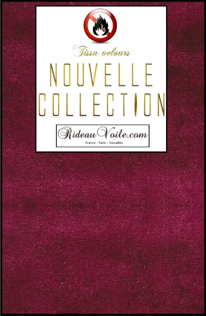 Tissu velours bordeaux ameublement mètre Ignifugé - Purple Velvet fabrics fireproof