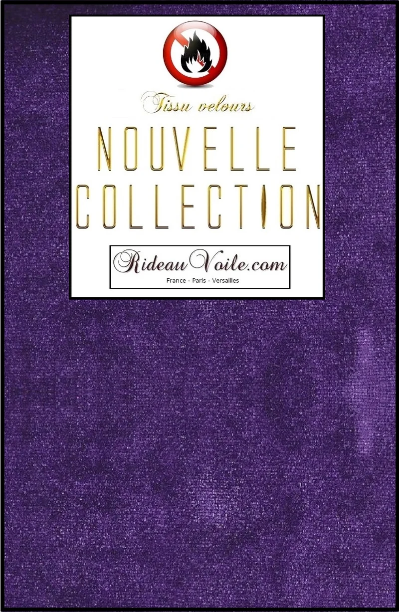 Tissu non-feu velours violet ameublement mètre Ignifugé - Purple Velvet fabrics fireproof