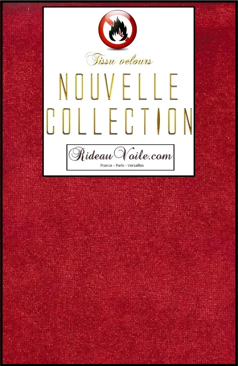 Tissu velours rouge ameublement mètre Ignifugé - Red Velvet fabrics fireproof