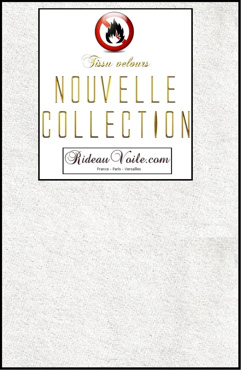 Tissu velours non-feu blanc ameublement mètre Ignifugé - White Velvet fabrics fireproof