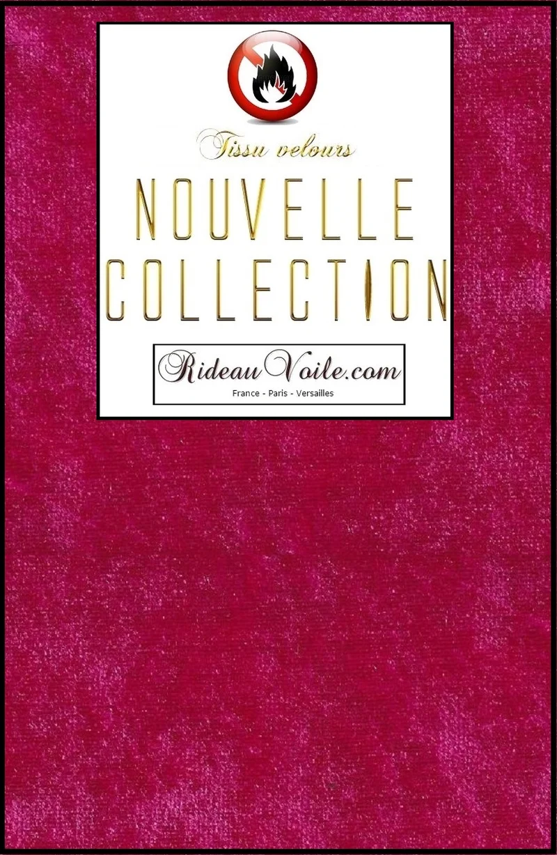 Tissu velours non-feu rose ameublement mètre Ignifugé - Pink Velvet fabrics fireproof