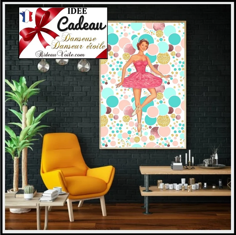 Tissu pois rond ameublement mètre motif danseuse étoile couette rideau voilage