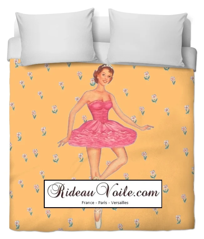 Tissu au mètre fleuri motif danseuse étoile housse couette rideau occultant voilage