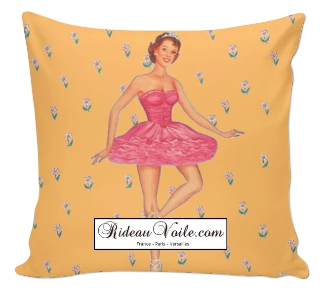 Tissu au mètre fleuri motif danseuse étoile housse couette rideau occultant voilage