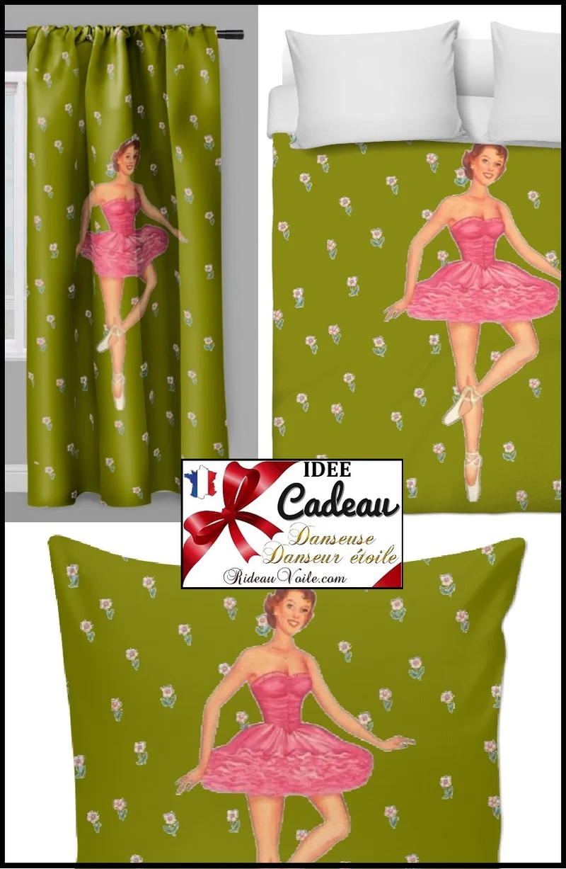Tissu au mètre motif danseuse étoile housse couette literie rideau occultant ignifugé