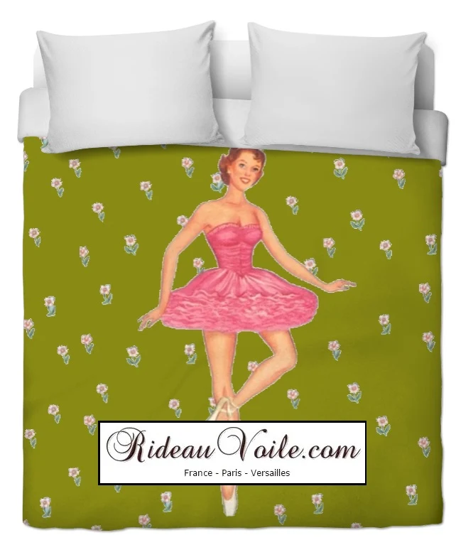 Tissu au mètre motif danseuse étoile housse couette literie rideau occultant ignifugé