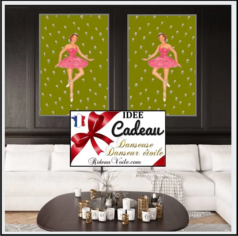 Tissu au mètre motif danseuse étoile housse couette literie rideau occultant ignifugé