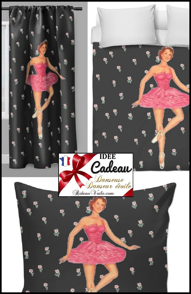 Tissu au mètre motif danseuse chambre fille couette literie rideau housse couette