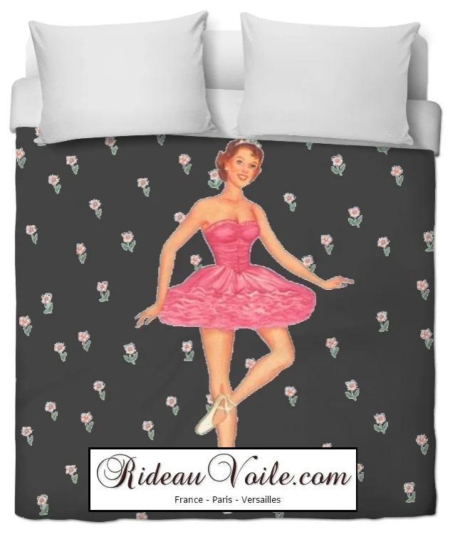 Tissu au mètre motif danseuse chambre fille couette literie rideau housse couette