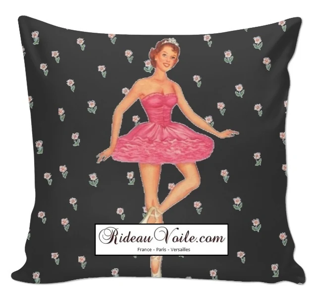 Tissu au mètre motif danseuse chambre fille couette literie rideau housse couette