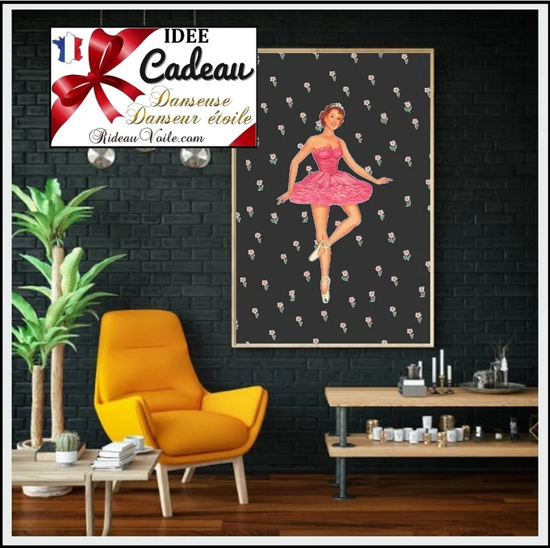 Tissu au mètre motif danseuse chambre fille couette literie rideau housse couette