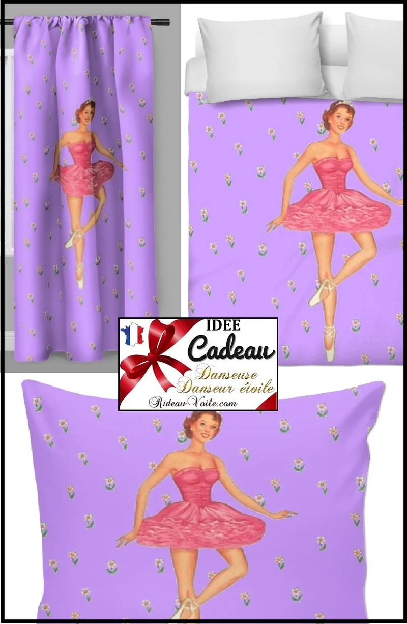 Tissu au mètre imprimé motif danseuse rétro chambre couette literie rideau sur mesure