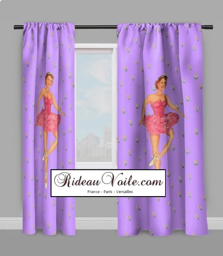 Tissu au mètre imprimé motif danseuse rétro chambre couette literie rideau sur mesure