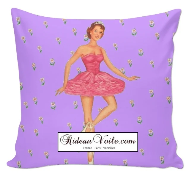 Tissu au mètre imprimé motif danseuse rétro chambre couette literie rideau sur mesure
