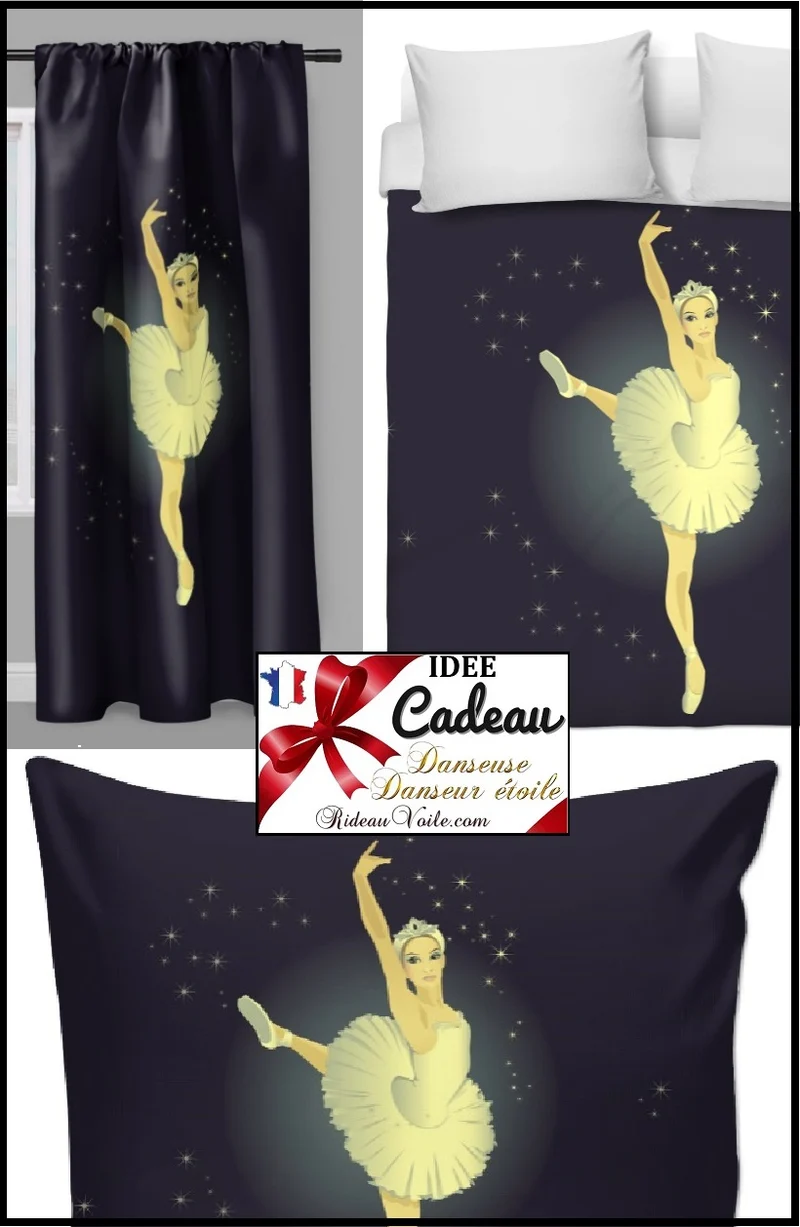 Tissu enfant mètre imprimé motif danseuse étoile classique chambre couette literie