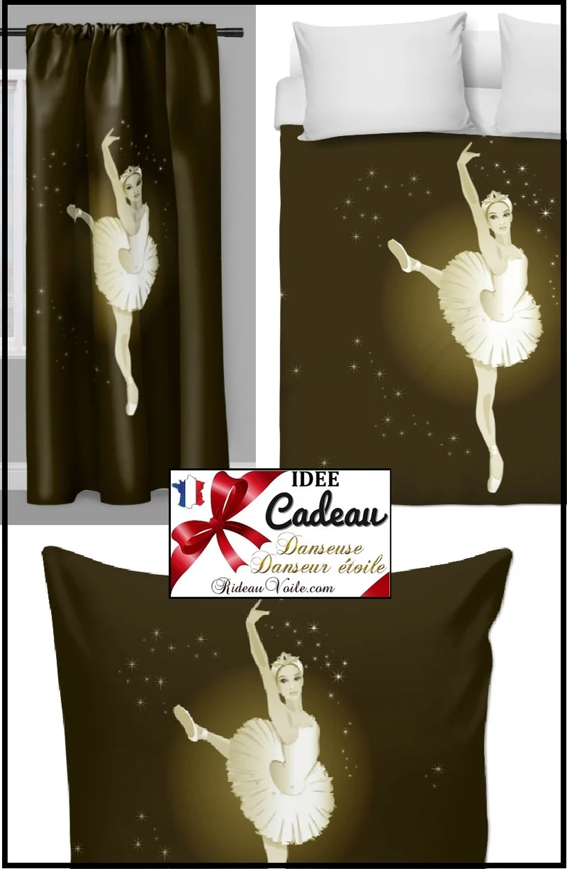 Tissu au mètre silhouette danseuse classique rideau couette voilage ameublement