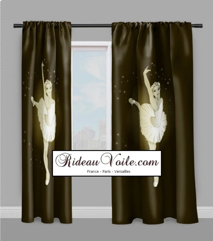 Tissu au mètre silhouette danseuse classique rideau couette voilage ameublement