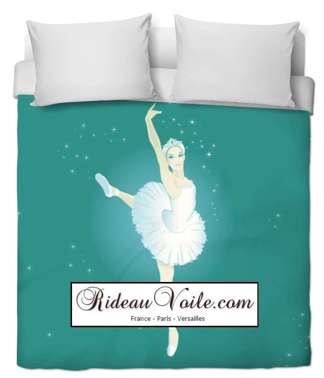 Tissu voilage rideau occultant ignifugé motif Danseuse ballerine classique étoile