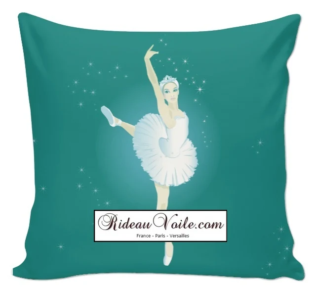 Tissu voilage rideau occultant ignifugé motif Danseuse ballerine classique étoile