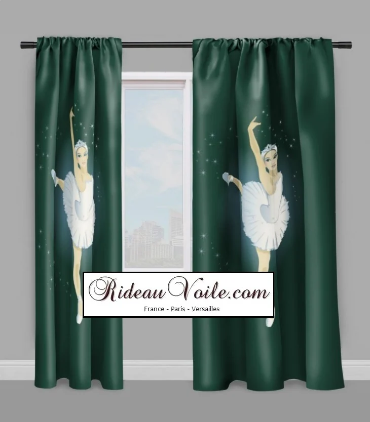 Tissu fille ameublement motif Danseuse étoile classique mètre rideau voilage