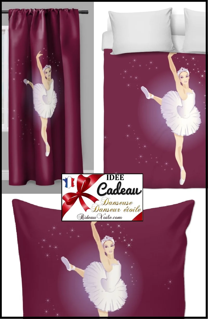 Tissu voilage décoration ameublement mètre motif silhouette Danseuse rideau couette