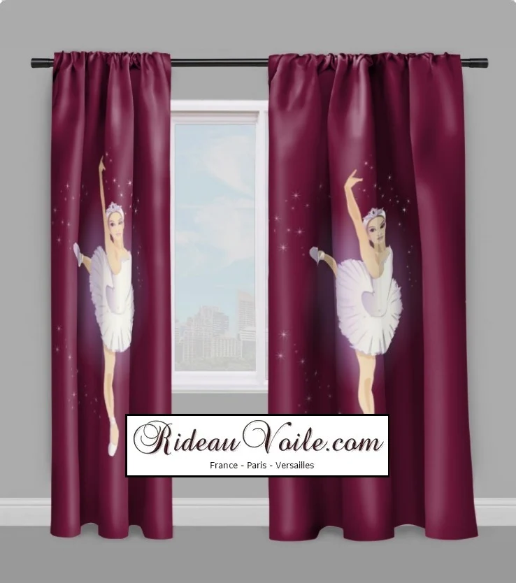 Tissu voilage décoration ameublement mètre motif silhouette Danseuse rideau couette