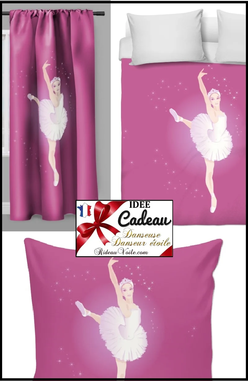 Tissu ameublement au mètre motif silhouette Danseuse étoile rideau couette voilage